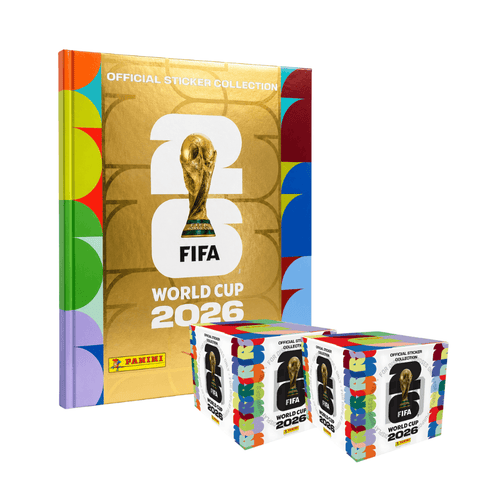Panini FIFA World Cup 2026 Colombia gold hardcover album with 2 boxes