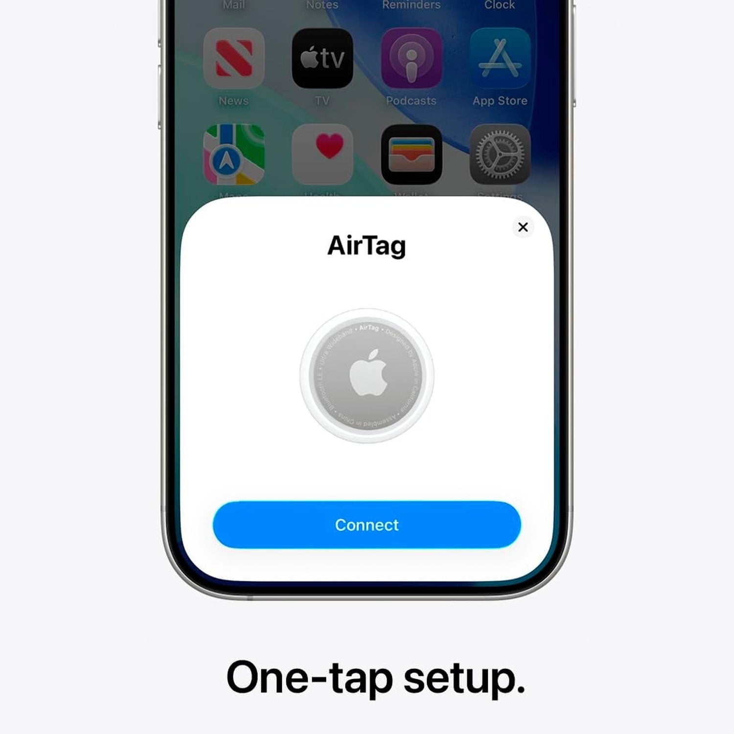 Apple AirTag segunda generación con configuración de un toque en iPhone