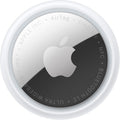 Apple AirTag segunda generación en primer plano con diseño circular blanco y metálico