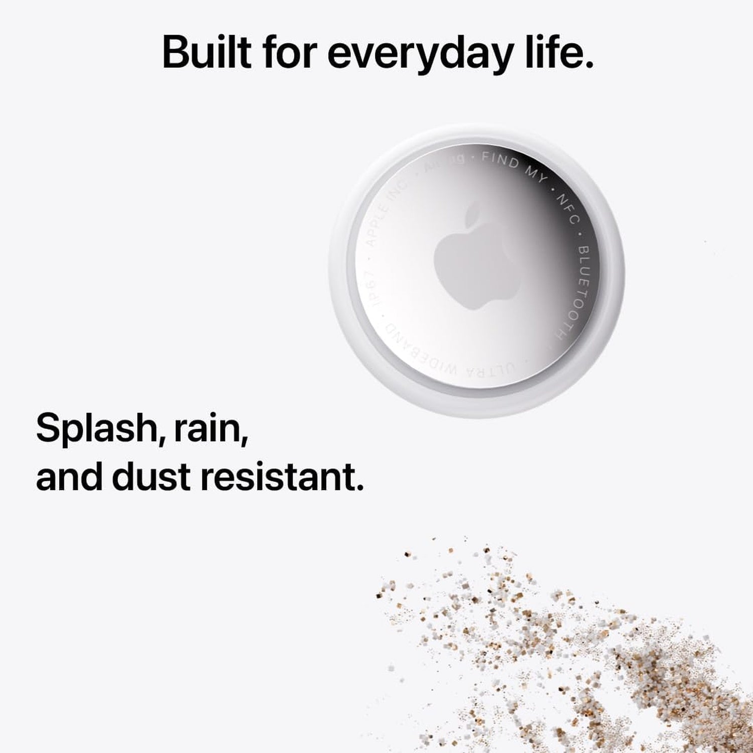 Apple AirTag segunda generación resistente a salpicaduras lluvia y polvo