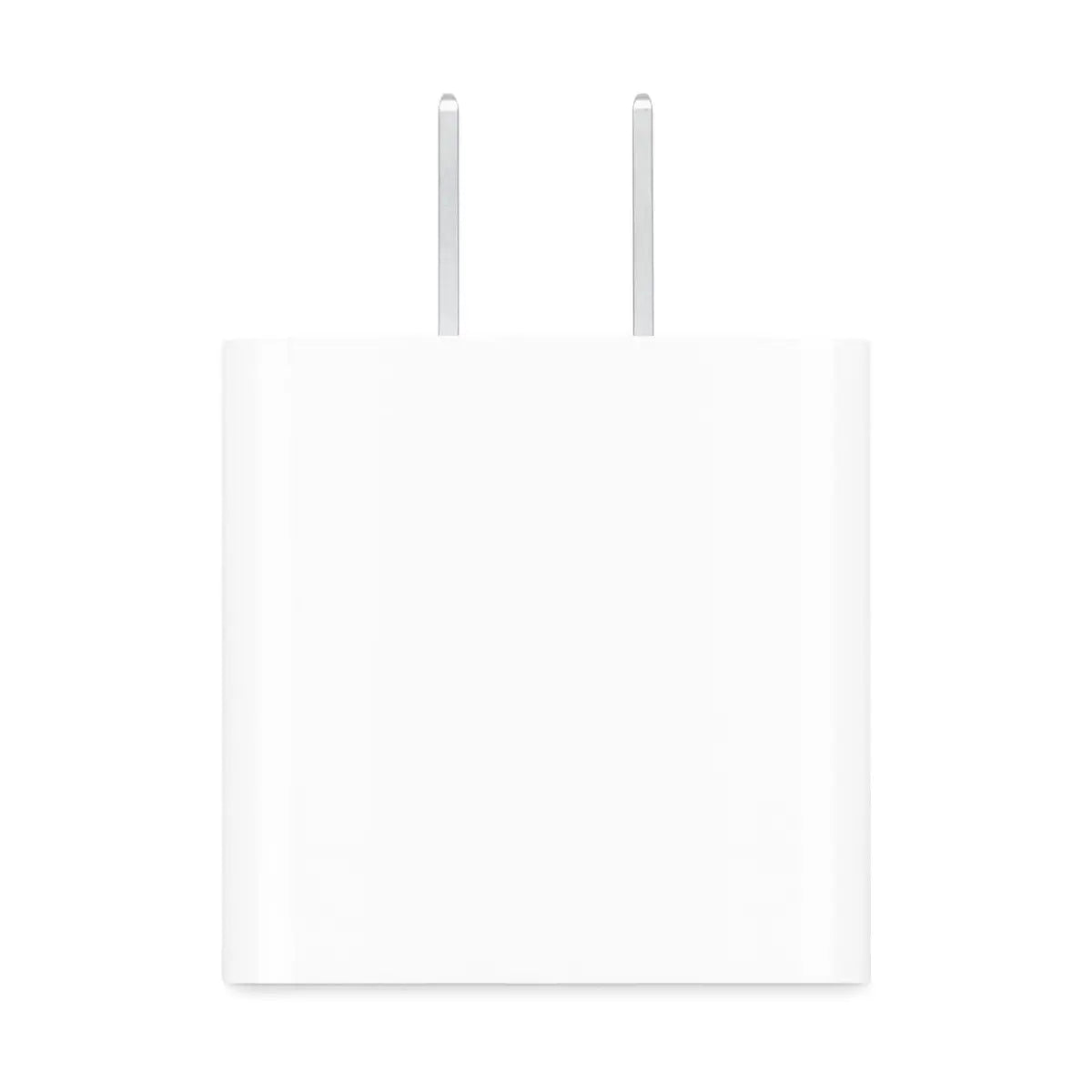 Adaptador de corriente compacto Apple de 20 W con clavijas, vista frontal