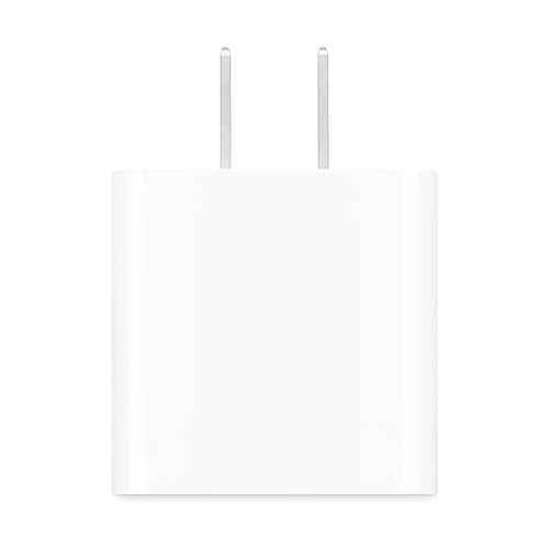 Adaptador de corriente compacto Apple de 20 W con clavijas, vista frontal