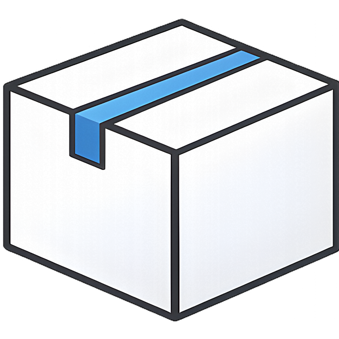 Factory sealed sticker box icon