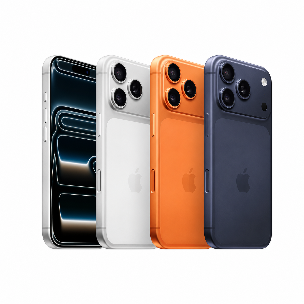 Apple iPhone 17 Pro 256GB Unlocked USA Version color lineup featuring Silver, Cosmic Orange, and Deep Blue