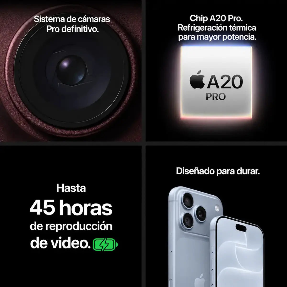 Principales características del iPhone 18 Pro Max: cámaras, chip A20 Pro, batería y resistencia