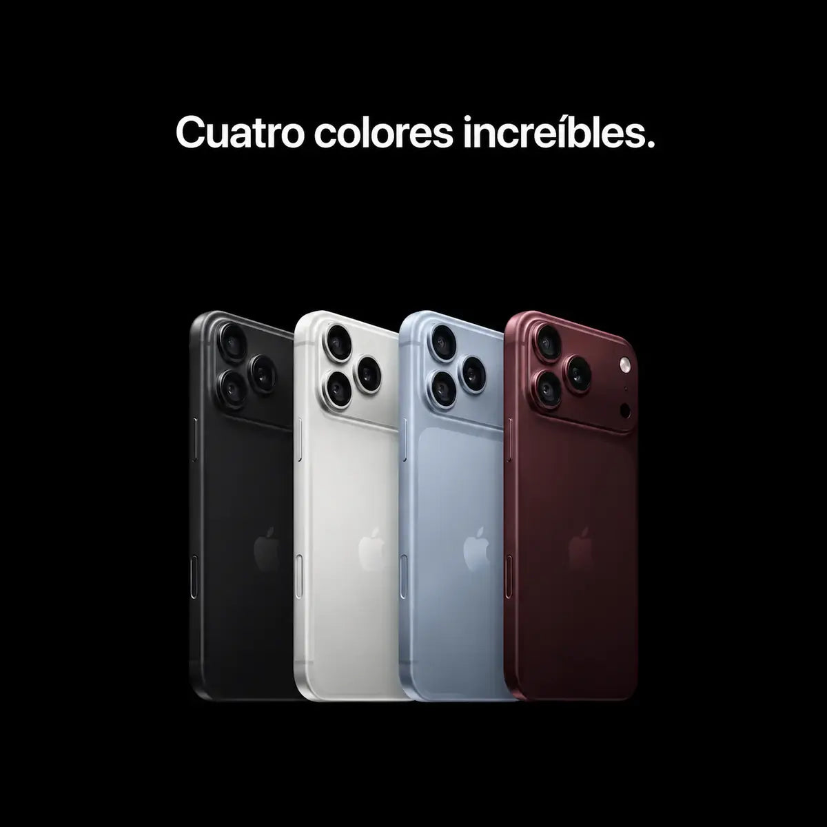 iPhone 18 Pro Max disponible en negro, plateado, glaciar y borgoña