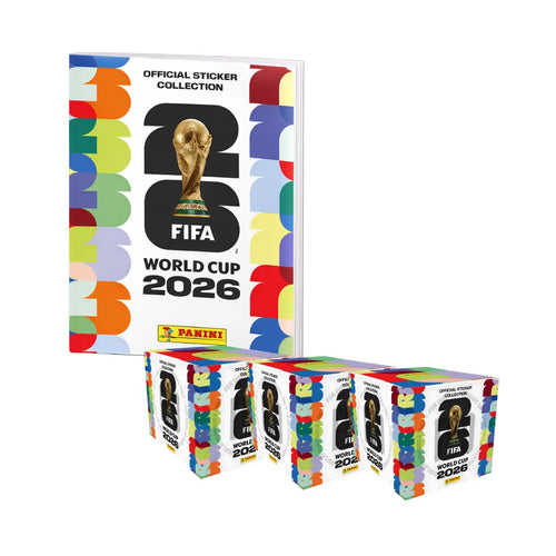 Panini FIFA World Cup 2026 hardcover album with 3 sticker boxes bundle