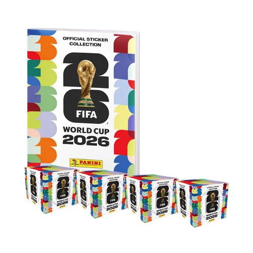 Panini FIFA World Cup 2026 hardcover album with 4 sticker boxes bundle