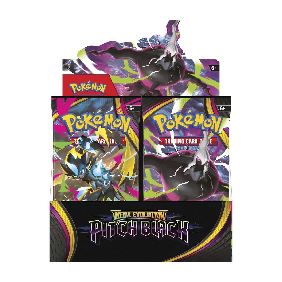 Pokémon TCG Mega Evolution Pitch Black Booster Display Box front angle sealed product